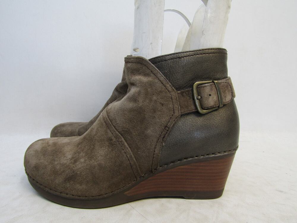 Dansko Womens Size 39 EUR Brown Suede Zip Buckle Ankle Fashion Boots Bootie